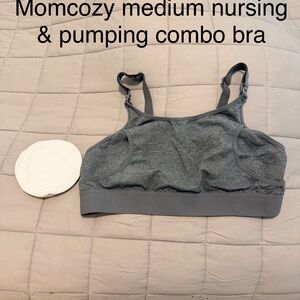 Momcozy Medium Gray Nursing & Pumping Combo Bra